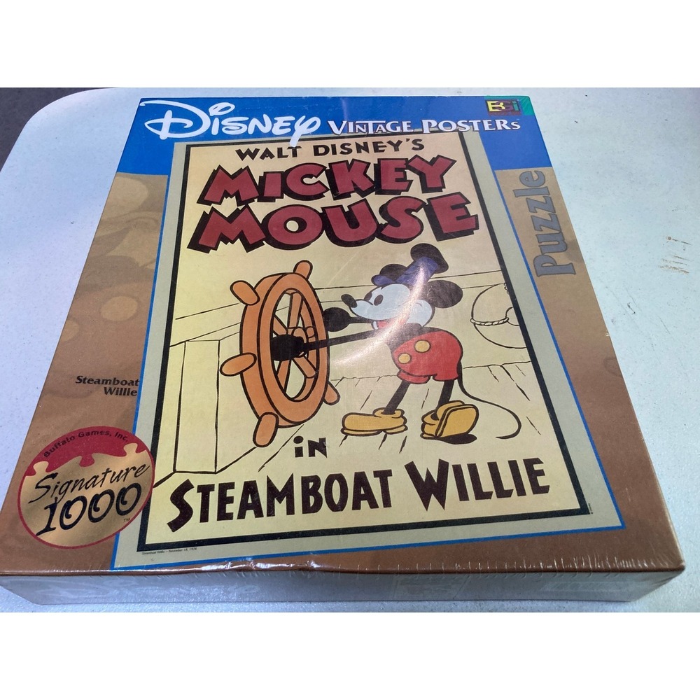 Disney Vintage Posters Steamboat Willie Mickey Mouse 1000 Piece Jigsaw Puzzle